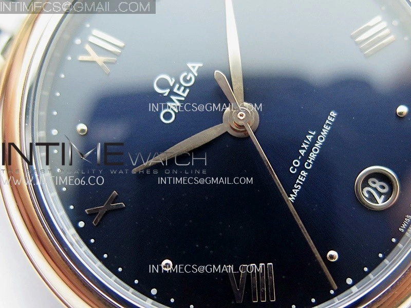 De Ville Prestige 34mm SS RG VSF 1:1 Best Edition Black Dial On SS Bracelet A8000