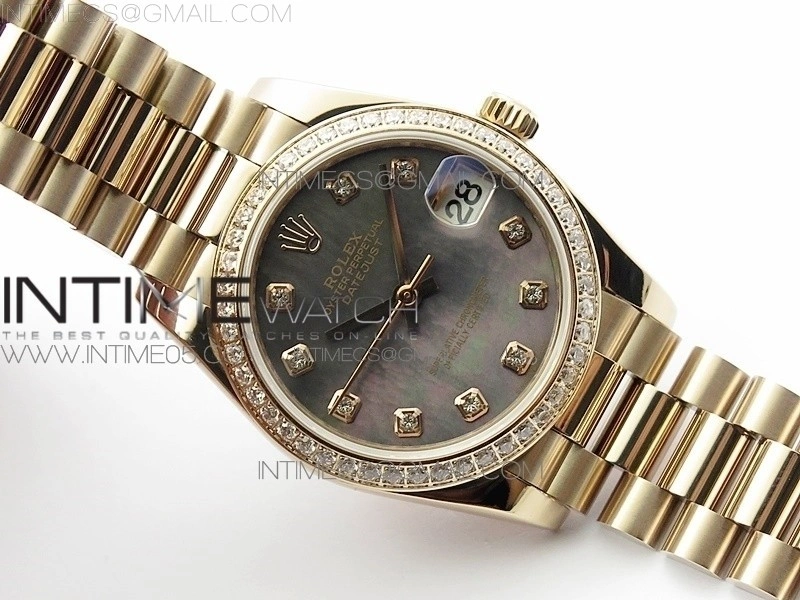 Datejust 31mm 278275 RG Dia Bezel BP Best Edition Gray MOP Crystal Markers Dial on RG President Bracelet