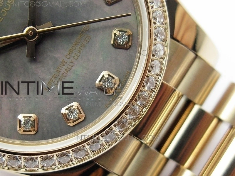Datejust 31mm 278275 RG Dia Bezel BP Best Edition Gray MOP Crystal Markers Dial on RG President Bracelet