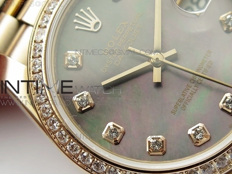 Datejust 31mm 278275 RG Dia Bezel BP Best Edition Gray MOP Crystal Markers Dial on RG President Bracelet