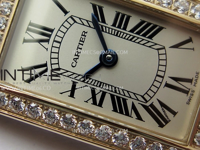 Tank WSTA0016 19mm RG Diamond Bezel 8848F Best Edition Silver Dial On Brown Leather Strap Ronda Quartz