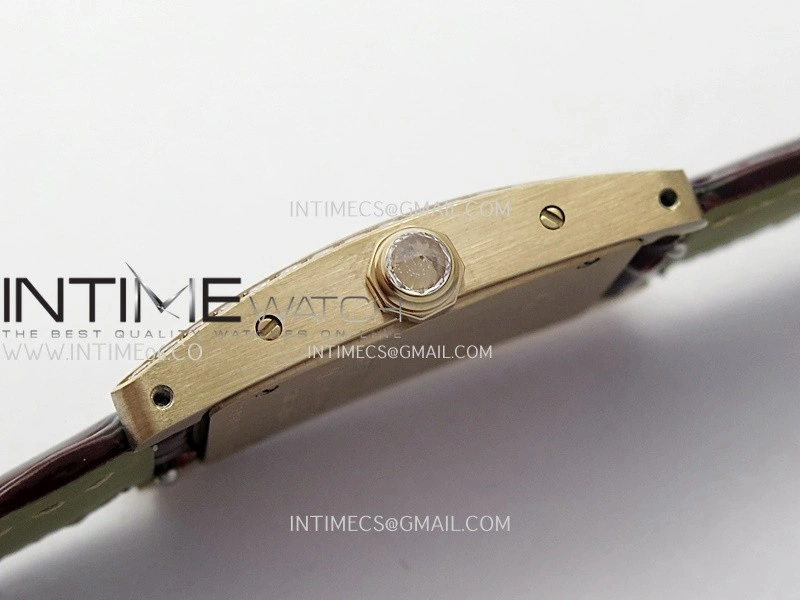 Tank WSTA0016 19mm RG Diamond Bezel 8848F Best Edition Silver Dial On Brown Leather Strap Ronda Quartz