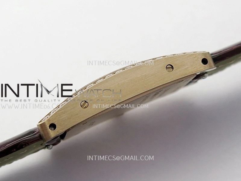 Tank WSTA0016 19mm RG Diamond Bezel 8848F Best Edition Silver Dial On Brown Leather Strap Ronda Quartz