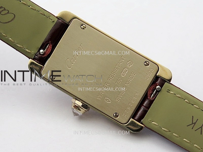 Tank WSTA0016 19mm RG Diamond Bezel 8848F Best Edition Silver Dial On Brown Leather Strap Ronda Quartz