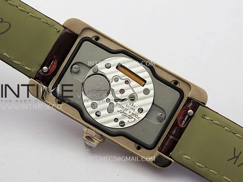 Tank WSTA0016 19mm RG Diamond Bezel 8848F Best Edition Silver Dial On Brown Leather Strap Ronda Quartz