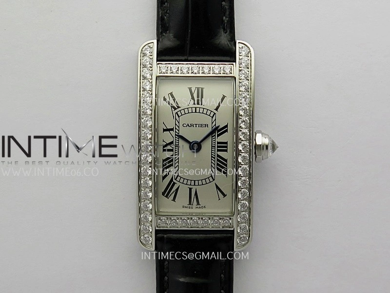 Tank WSTA0016 19mm SS Diamond Bezel 8848F Best Edition Silver Dial on Black Leather Strap Ronda Quartz