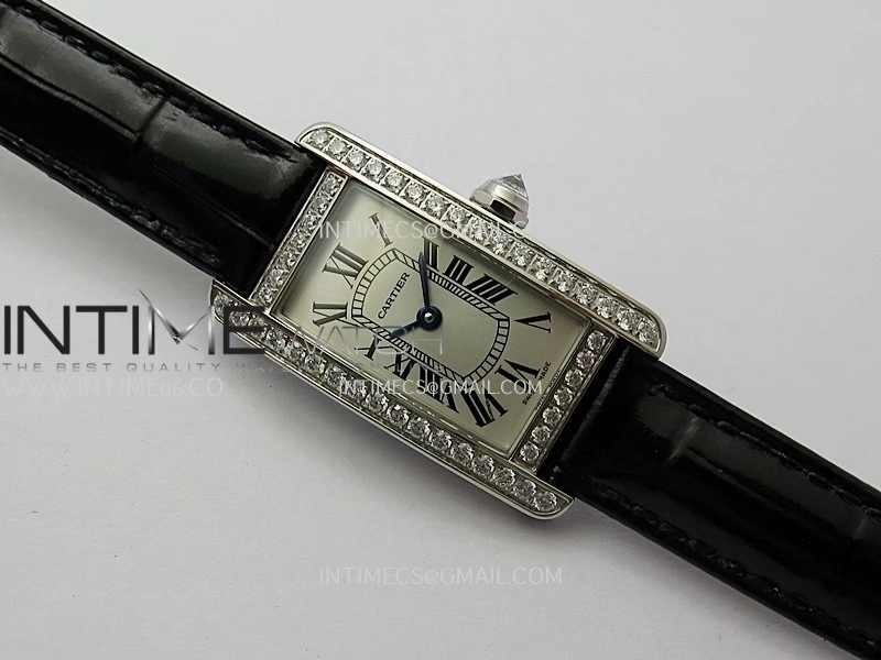 Tank WSTA0016 19mm SS Diamond Bezel 8848F Best Edition Silver Dial on Black Leather Strap Ronda Quartz