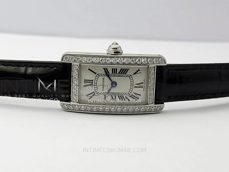Tank WSTA0016 19mm SS Diamond Bezel 8848F Best Edition Silver Dial on Black Leather Strap Ronda Quartz
