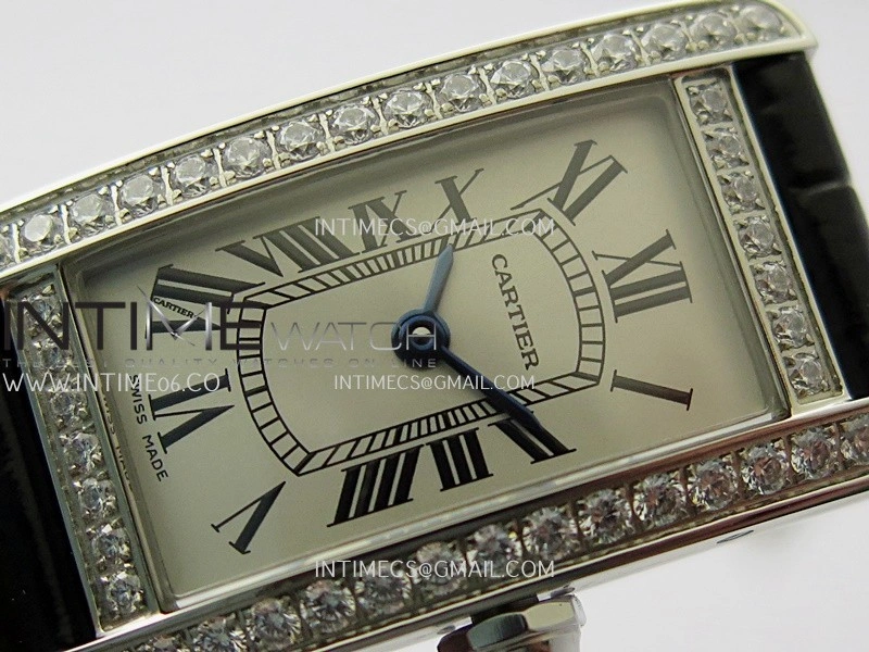 Tank WSTA0016 19mm SS Diamond Bezel 8848F Best Edition Silver Dial on Black Leather Strap Ronda Quartz