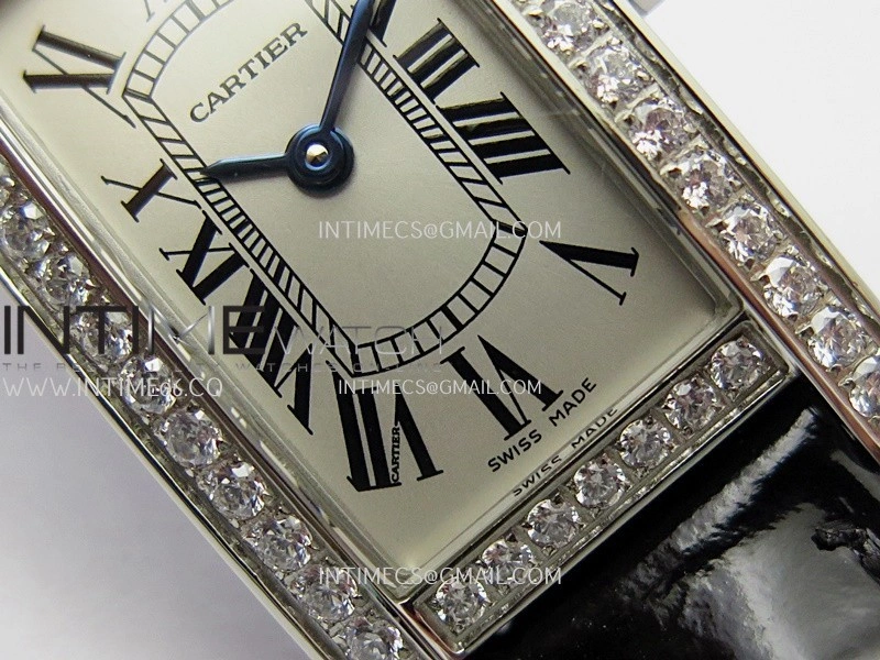 Tank WSTA0016 19mm SS Diamond Bezel 8848F Best Edition Silver Dial on Black Leather Strap Ronda Quartz
