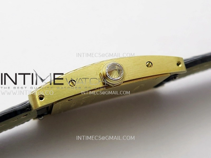 Tank WSTA0016 19mm YG Diamond Bezel 8848F Best Edition Silver Dial on Black Leather Strap Ronda Quartz