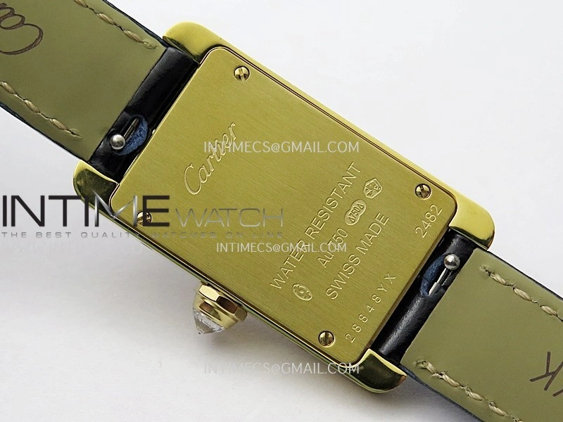 Tank WSTA0016 19mm YG Diamond Bezel 8848F Best Edition Silver Dial on Black Leather Strap Ronda Quartz