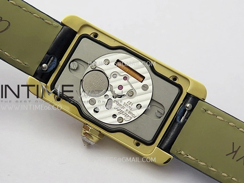 Tank WSTA0016 19mm YG Diamond Bezel 8848F Best Edition Silver Dial on Black Leather Strap Ronda Quartz