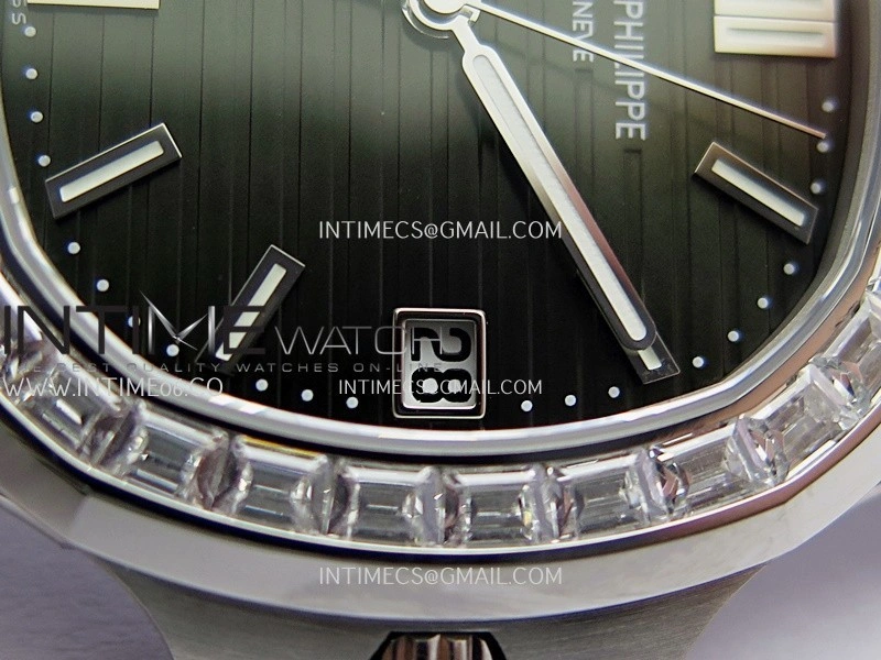 Nautilus 5711 T Diamond Bezel DDF 1:1 Best Edition Black Dial On SS Bracelet Super Clone DD26-330