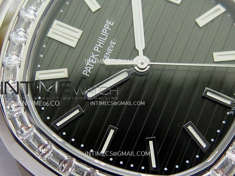Nautilus 5711 T Diamond Bezel DDF 1:1 Best Edition Black Dial On SS Bracelet Super Clone DD26-330