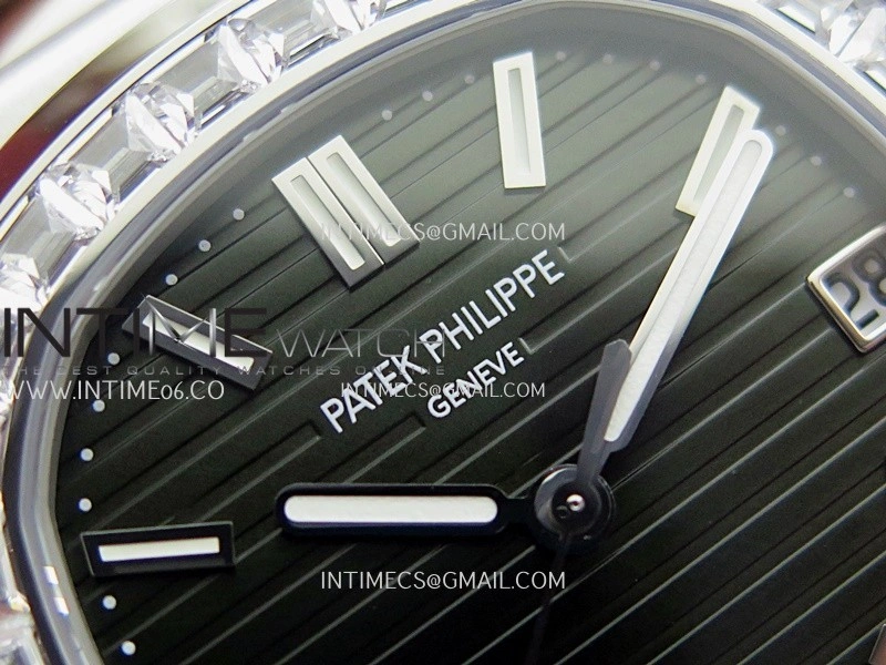 Nautilus 5711 T Diamond Bezel DDF 1:1 Best Edition Black Dial On SS Bracelet Super Clone DD26-330