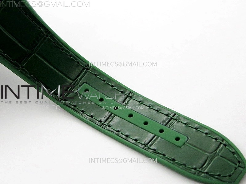 Vanguard V45 Full Diamonds ABF Best Edition Green Dial Diamonds Markers On Green Gummy Strap A2824