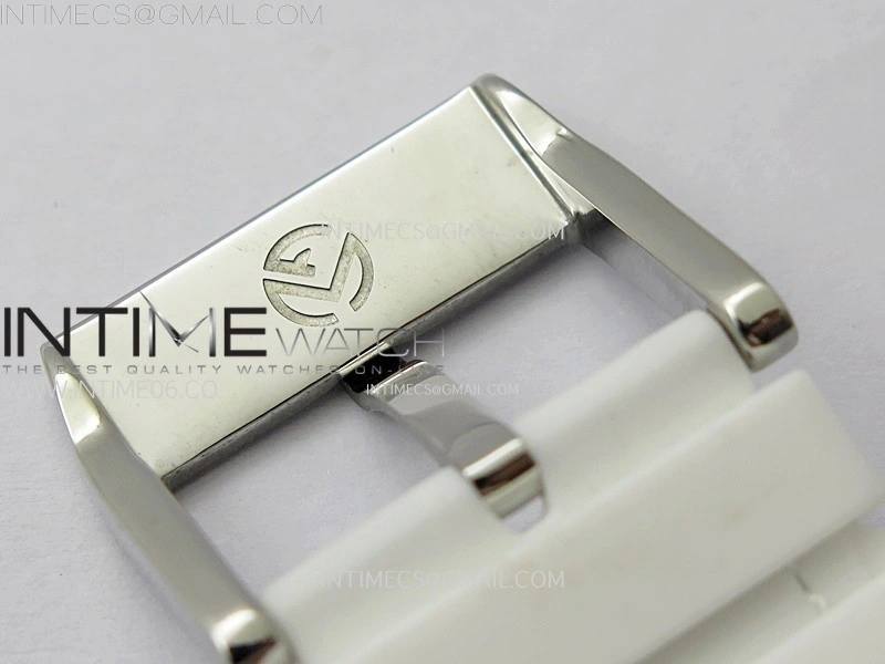 Vanguard V45 Full Diamonds ABF Best Edition White Dial Diamonds Markers On White Gummy Strap A2824