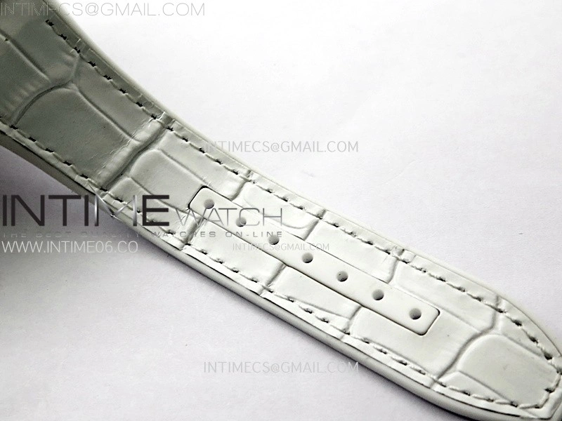 Vanguard V45 Full Diamonds ABF Best Edition White Dial Diamonds Markers On White Gummy Strap A2824