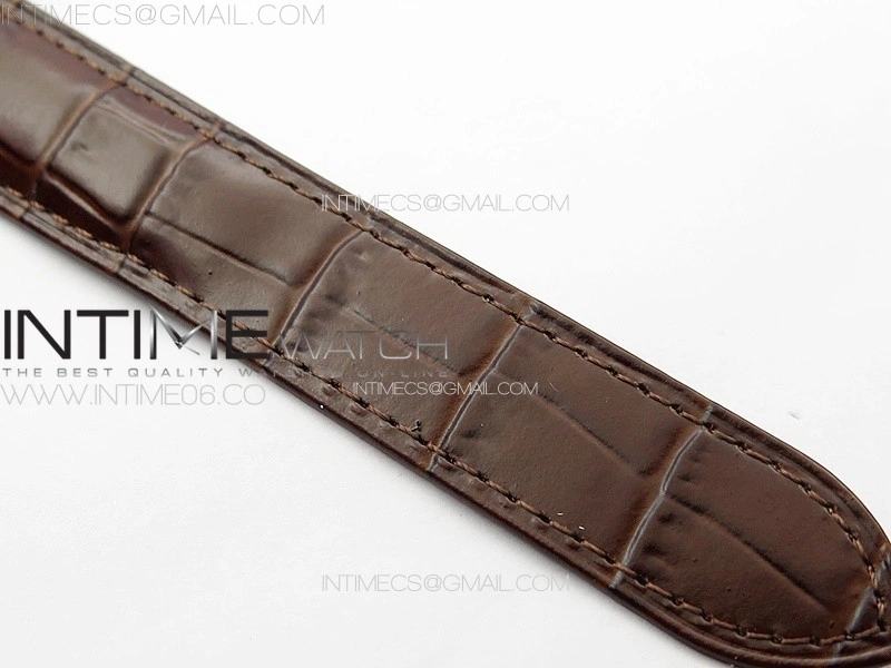 Ballon Bleu 42mm Diamonds Bezel RG 3KF 1:1 Best Edition Ice Blue Dial on Brown Leather Strap A2824