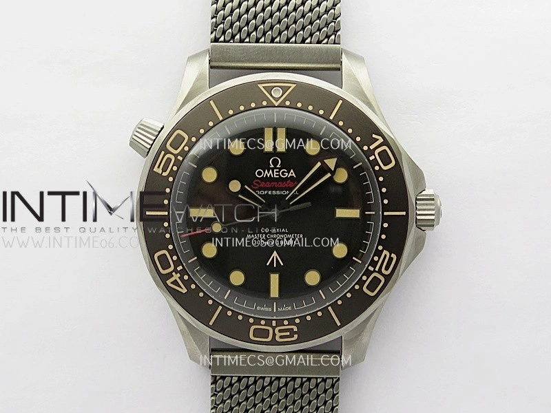 Seamaster 300 "No Time to Die" Titanium V7 VSF 1:1 Best Edition On Titanium Mesh Bracelet SA8806 Super Clone