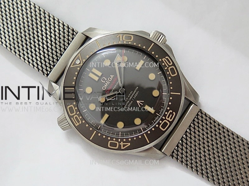 Seamaster 300 "No Time to Die" Titanium V7 VSF 1:1 Best Edition On Titanium Mesh Bracelet SA8806 Super Clone