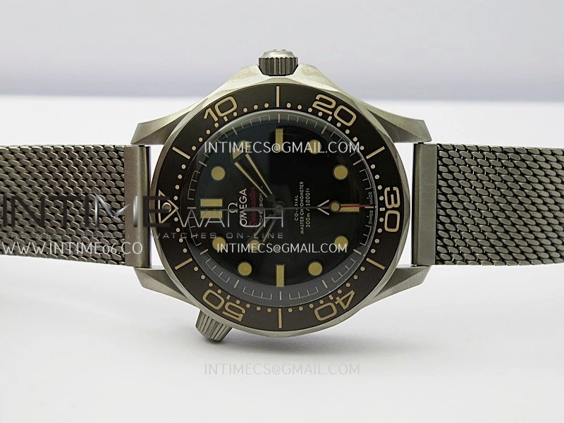 Seamaster 300 "No Time to Die" Titanium V7 VSF 1:1 Best Edition On Titanium Mesh Bracelet SA8806 Super Clone