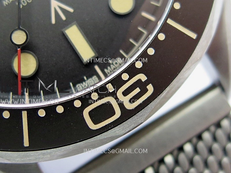 Seamaster 300 "No Time to Die" Titanium V7 VSF 1:1 Best Edition On Titanium Mesh Bracelet SA8806 Super Clone