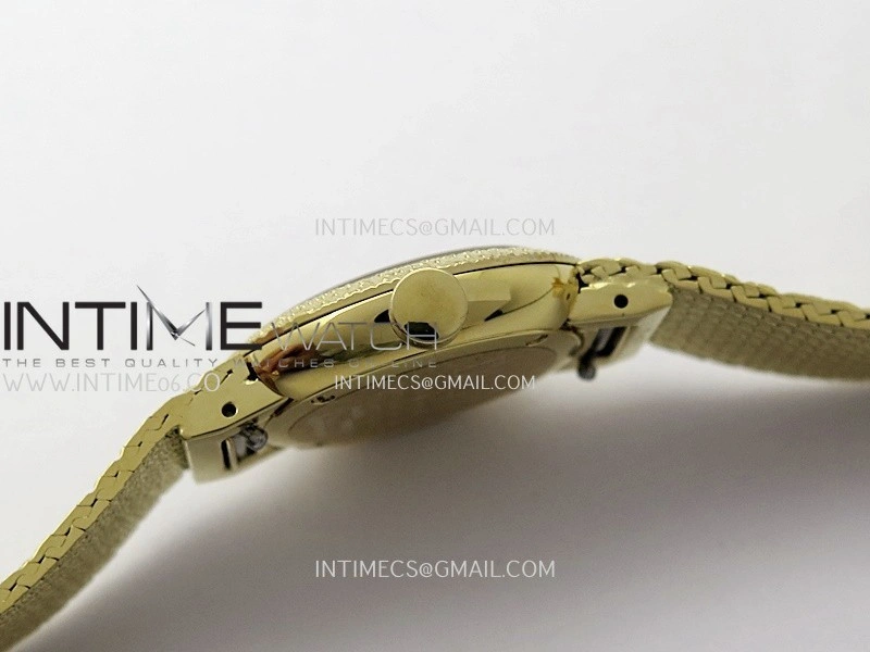 La D de Dior Satine 25mm YG 8848F 1:1 Best Edition Black Dial On YG bracelet Swiss Quartz