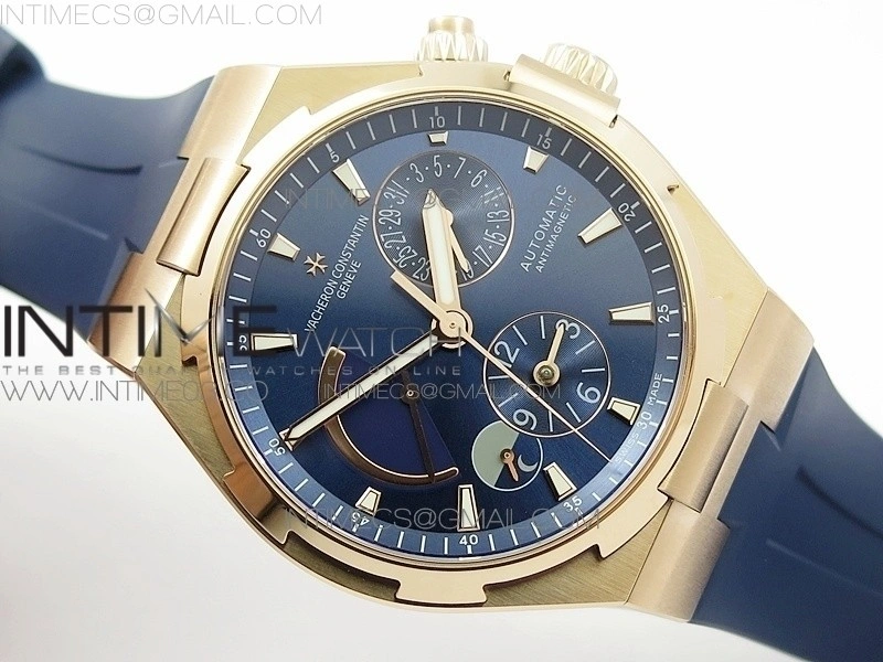 Overseas Dual Time Power Reserve RG TWA Best Edition Blue Dial on Blue Rubber Strap A1222