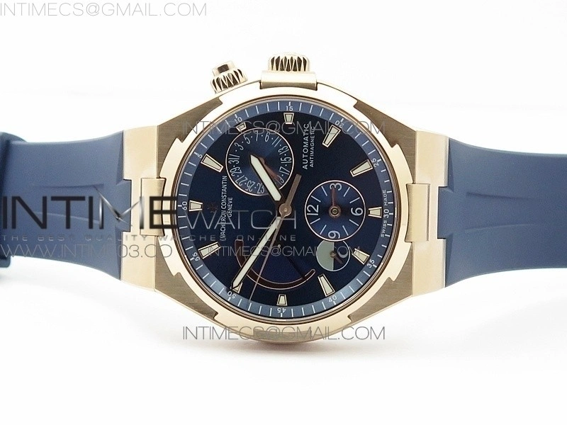 Overseas Dual Time Power Reserve RG TWA Best Edition Blue Dial on Blue Rubber Strap A1222