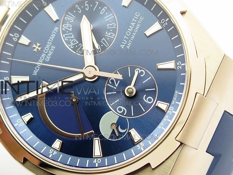 Overseas Dual Time Power Reserve RG TWA Best Edition Blue Dial on Blue Rubber Strap A1222