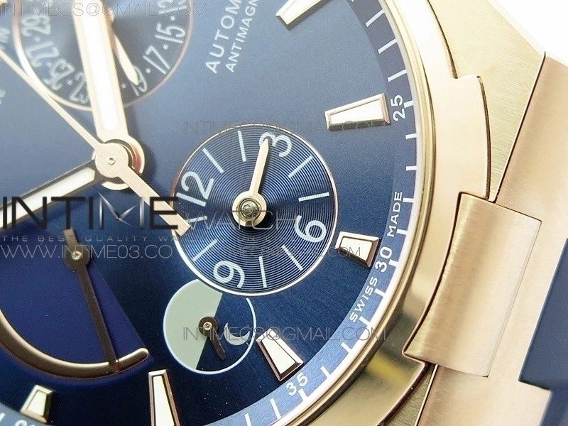 Overseas Dual Time Power Reserve RG TWA Best Edition Blue Dial on Blue Rubber Strap A1222