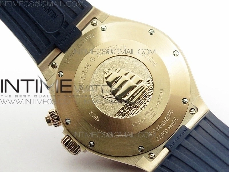 Overseas Dual Time Power Reserve RG TWA Best Edition Blue Dial on Blue Rubber Strap A1222