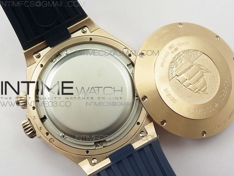 Overseas Dual Time Power Reserve RG TWA Best Edition Blue Dial on Blue Rubber Strap A1222