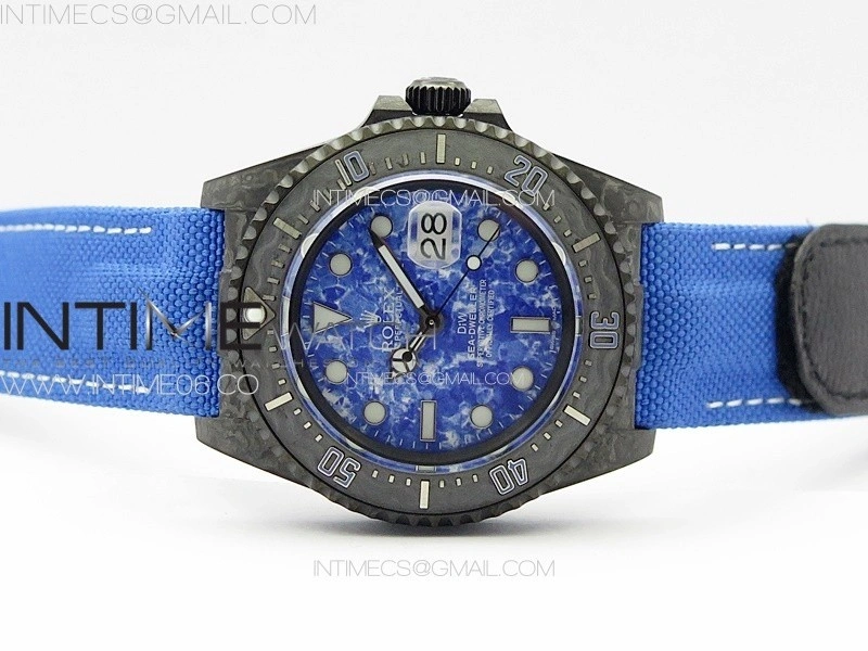 Sea Dweller 43mm Carbon 'IRBIS' DIWF Best Edition Blue Dial on Blue Nylon Strap VR3235