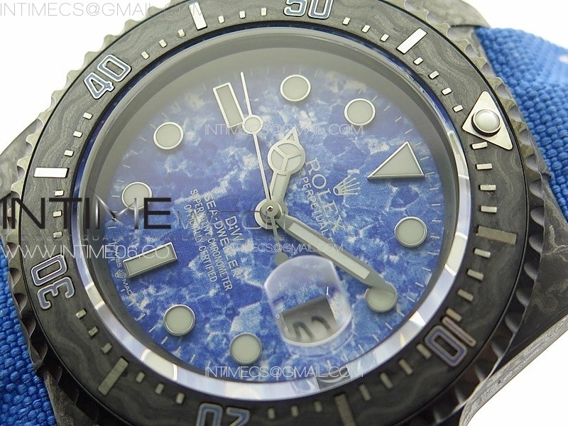 Sea Dweller 43mm Carbon 'IRBIS' DIWF Best Edition Blue Dial on Blue Nylon Strap VR3235