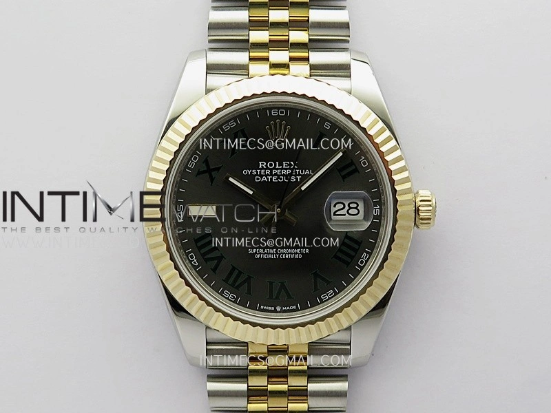 DateJust 41mm 126333 Wrapped SS YG 3EF 1:1 Best Edition Gray Dial Roman Marker on Wrapped SS YG Jubilee Bracelet A3235