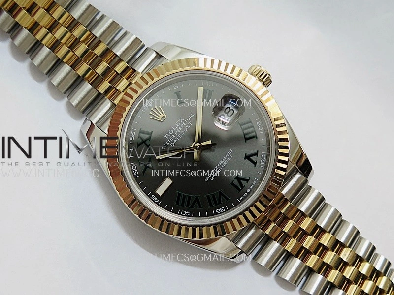 DateJust 41mm 126333 Wrapped SS YG 3EF 1:1 Best Edition Gray Dial Roman Marker on Wrapped SS YG Jubilee Bracelet A3235