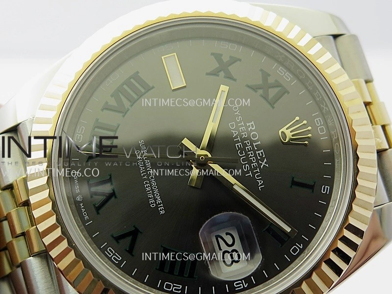 DateJust 41mm 126333 Wrapped SS YG 3EF 1:1 Best Edition Gray Dial Roman Marker on Wrapped SS YG Jubilee Bracelet A3235