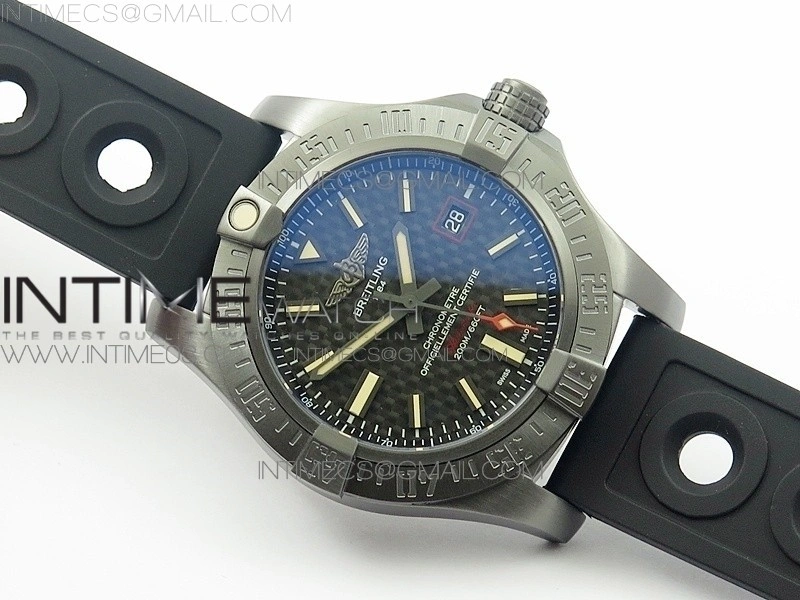 AVENGER BLACKBIRD V17311 Ti DLC 1:1 Best Edition Black CF Dial on Nylon Strap A2824
