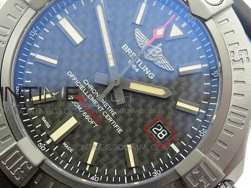 AVENGER BLACKBIRD V17311 Ti DLC 1:1 Best Edition Black CF Dial on Nylon Strap A2824