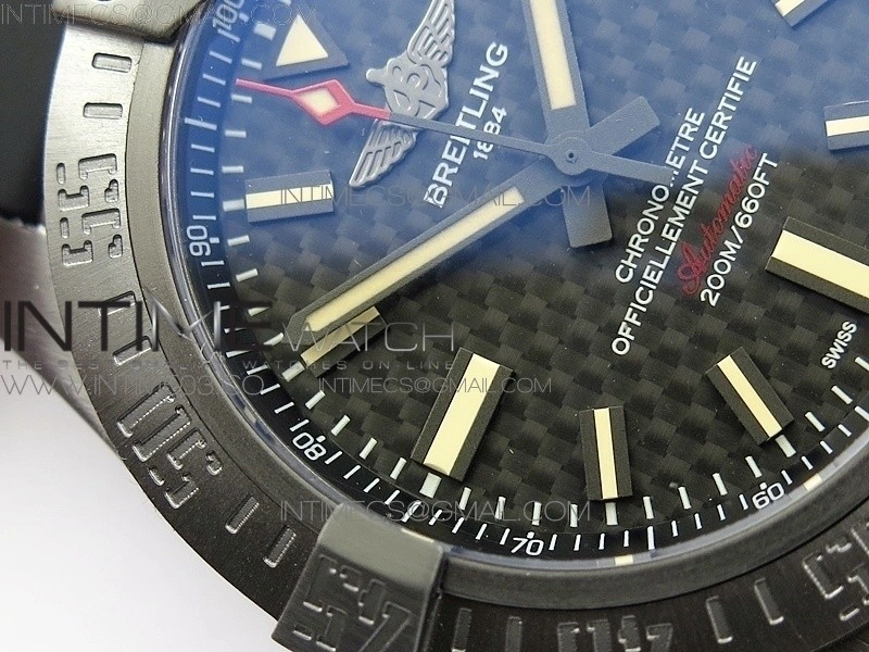 AVENGER BLACKBIRD V17311 Ti DLC 1:1 Best Edition Black CF Dial on Nylon Strap A2824