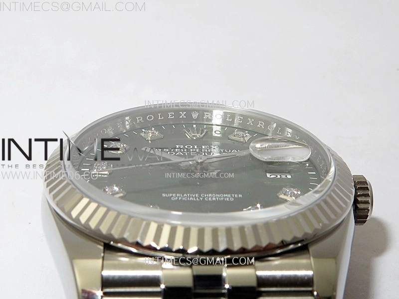 DateJust 36 SS 126234 VSF 1:1 Best Edition 904L Steel Green Leaves Dial Diamonds Markers on Jubilee Bracelet VS3235