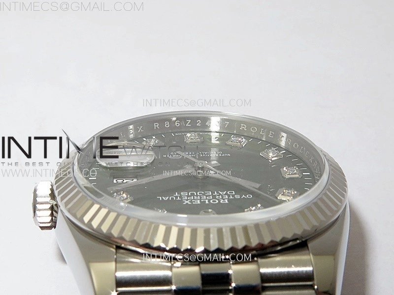 DateJust 36 SS 126234 VSF 1:1 Best Edition 904L Steel Green Leaves Dial Diamonds Markers on Jubilee Bracelet VS3235
