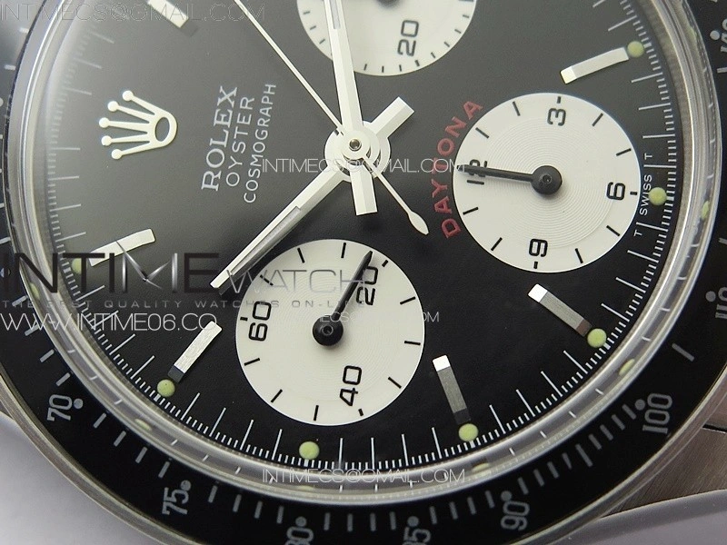 Daytona 6263 SS JKF Best Edition Black Dial White Subdials Black Tachymeter Bezel on SS Bracelet Venus 75
