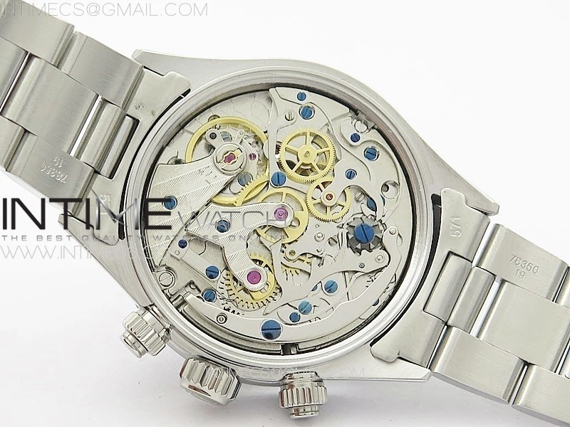 Daytona 6263 SS JKF Best Edition Black Dial White Subdials Black Tachymeter Bezel on SS Bracelet Venus 75