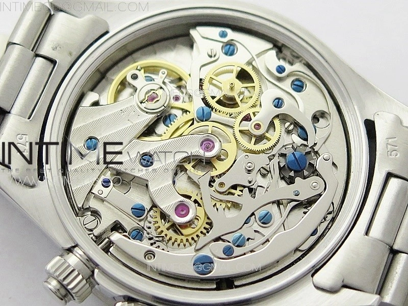 Daytona 6263 SS JKF Best Edition Black Dial White Subdials Black Tachymeter Bezel on SS Bracelet Venus 75