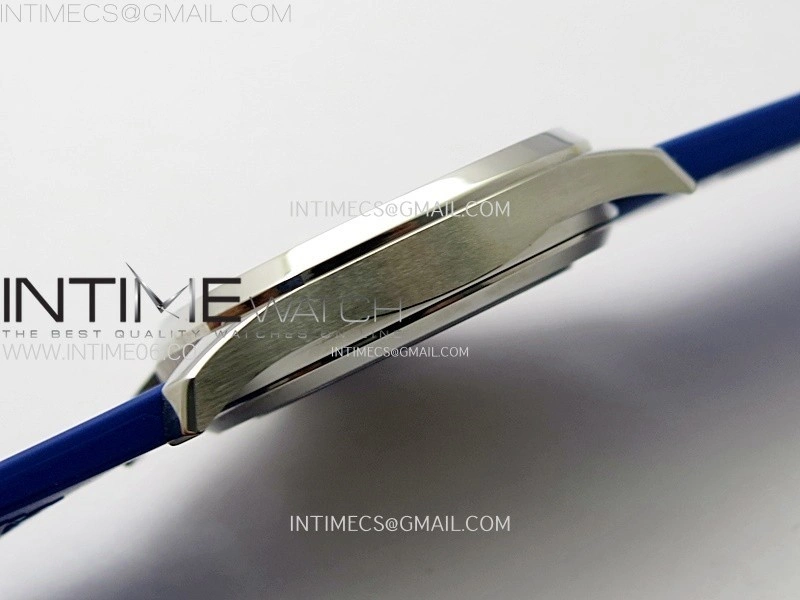 Aquanaut 5072 SS PPF 1:1 Best Edition Ice Blue MOP Textured Dial on Blue Rubber Strap Super Clone Cal.26-330CS