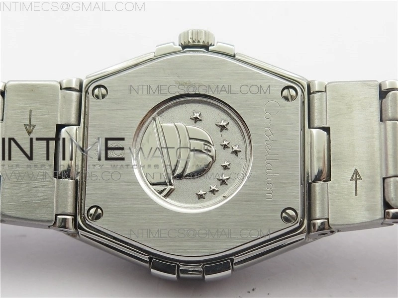 Constellation Ladies 27mm K11F 1:1 Best Edition SS Diamonds Bezel White MOP Dial Stick Markers on SS Bracelet ETA Quartz